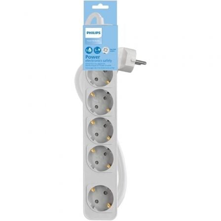 Regleta con Interruptor Philips CHP2154W/10/ 5 Tomas de corriente/ Cable 1.5m/ Blanco Regleta con Interruptor Philips CHP2154W/10/ 5 Tomas de corriente/ Cable 1.5m/ Blanco