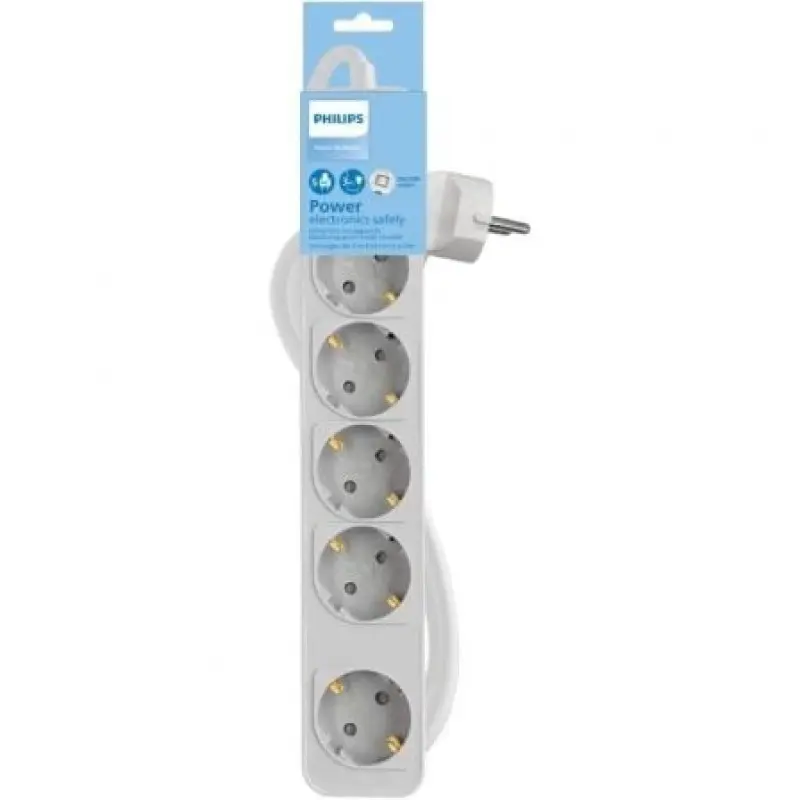 Regleta con Interruptor Philips CHP2154W/10/ 5 Tomas de corriente/ Cable 1.5m/ Blanco Regleta con Interruptor Philips CHP2154W/10/ 5 Tomas de corriente/ Cable 1.5m/ Blanco