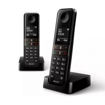 Teléfono Inalámbrico Philips D4702B/34/ Pack DUO/ Negro Teléfono Inalámbrico Philips D4702B/34/ Pack DUO/ Negro