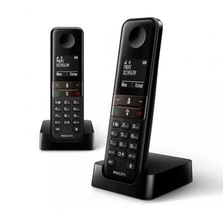 Teléfono Inalámbrico Philips D4702B/34/ Pack DUO/ Negro Teléfono Inalámbrico Philips D4702B/34/ Pack DUO/ Negro