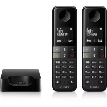 Teléfono Inalámbrico Philips D4702B/34/ Pack DUO/ Negro Teléfono Inalámbrico Philips D4702B/34/ Pack DUO/ Negro