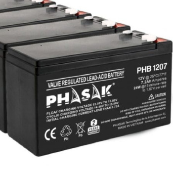Batería Phasak PHB 1207 compatible con SAI/UPS PHASAK según especificaciones Batería Phasak PHB 1207 compatible con SAI/UPS PHASAK según especificaciones