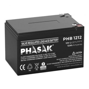 Batería Phasak PHB 1212 compatible con SAI/UPS PHASAK según especificaciones Batería Phasak PHB 1212 compatible con SAI/UPS PHASAK según especificaciones