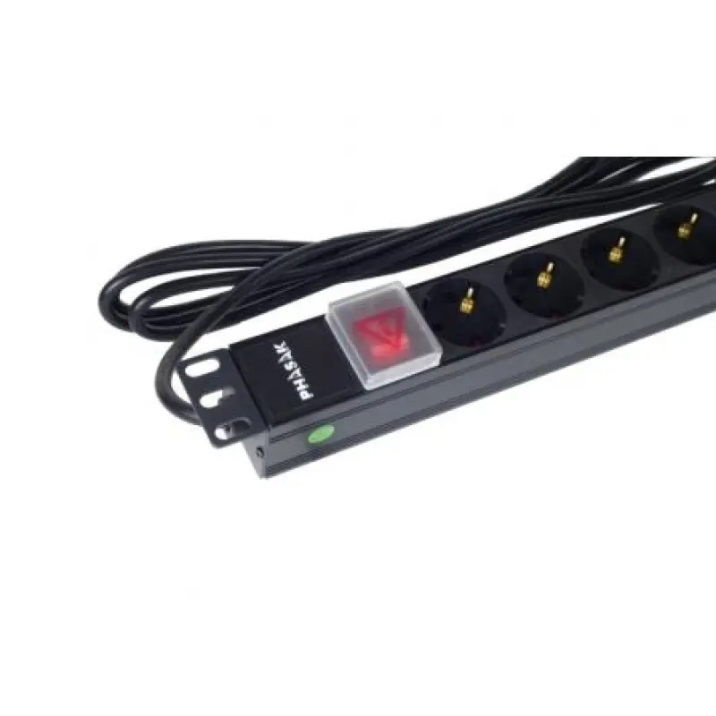 Regleta con Interruptor Phasak BNS 1520/ 8 Tomas de Corriente/ Cable 3m/ Negro Regleta con Interruptor Phasak BNS 1520/ 8 Tomas de Corriente/ Cable 3m/ Negro
