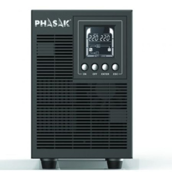 SAI Online Phasak 2000 VA Online LCD/ 2000VA-1800W/ 4 Salidas/ Formato Torre SAI Online Phasak 2000 VA Online LCD/ 2000VA-1800W/ 4 Salidas/ Formato Torre