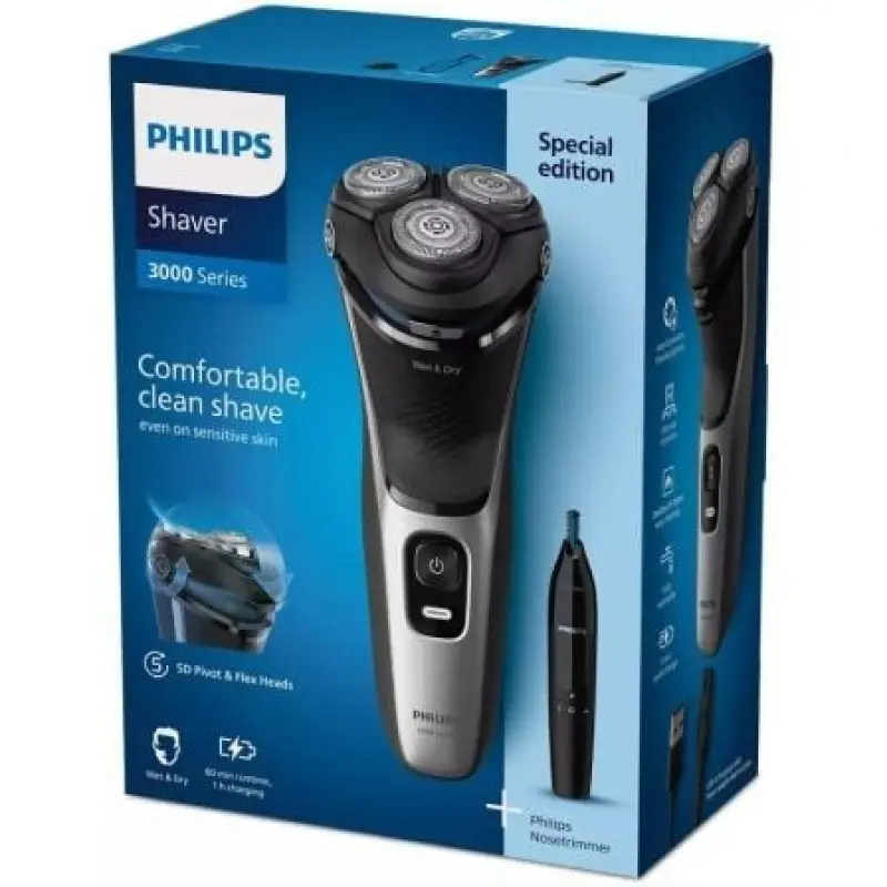 Afeitadora Philips Shaver Series 3000 S3143/02/ con Batería / 2 Accesorios Afeitadora Philips Shaver Series 3000 S3143/02/ con Batería / 2 Accesorios