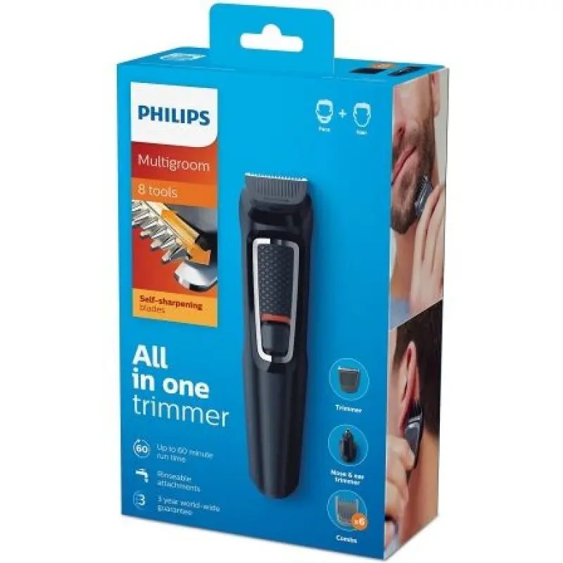Cortapelos 8 en 1 Philips Multigroom Series 3000 MG-3730/15/ con Batería/ 11 Accesorios Cortapelos 8 en 1 Philips Multigroom Series 3000 MG-3730/15/ con Batería/ 11 Accesorios