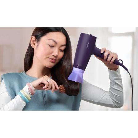 Secador Philips 3000 series BHD340/ 2100W/ Púrpura/ 2 Accesorios Secador Philips 3000 series BHD340/ 2100W/ Púrpura/ 2 Accesorios