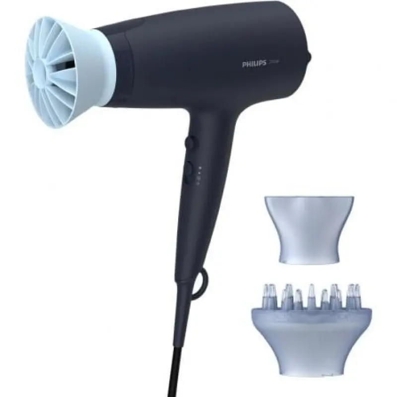 Secador Philips 3000 series BHD360/ 2100W/ Iónico/ Azul/ 3 Accesorios Secador Philips 3000 series BHD360/ 2100W/ Iónico/ Azul/ 3 Accesorios
