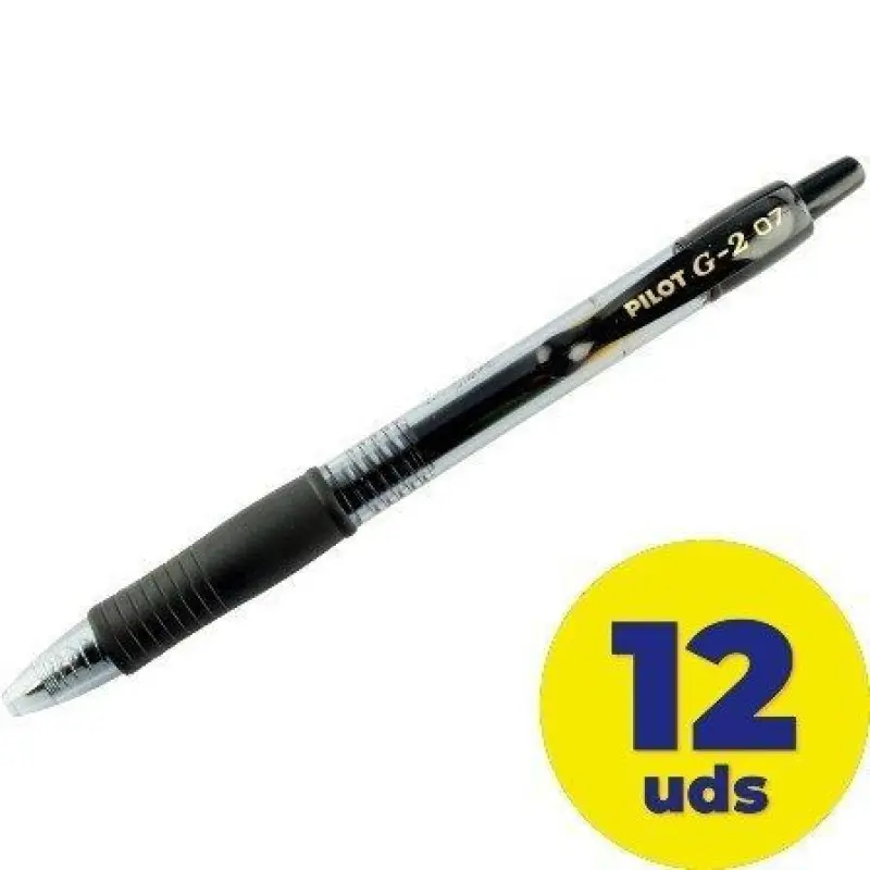 Caja de Bolígrafos de Tinta de Gel Retráctil Pilot G-2/ 12 unidades/ Negros Caja de Bolígrafos de Tinta de Gel Retráctil Pilot G-2/ 12 unidades/ Negros