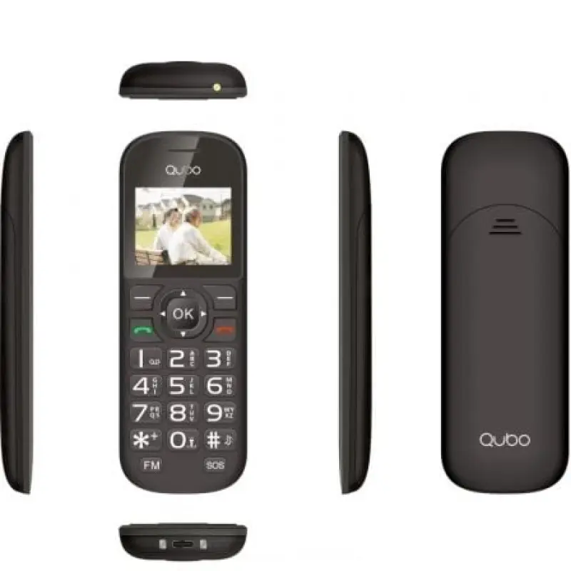 Teléfono Móvil Qubo D-1803 para Personas Mayores/ Negro Teléfono Móvil Qubo D-1803 para Personas Mayores/ Negro