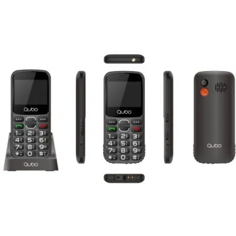 Teléfono Móvil Qubo X-230BKC para Personas Mayores/ Negro Teléfono Móvil Qubo X-230BKC para Personas Mayores/ Negro