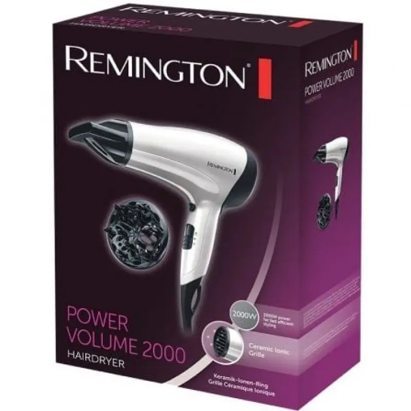 Secador Remington Power Volume 2000/ 2000W/ Iónico/ Blanco Secador Remington Power Volume 2000/ 2000W/ Iónico/ Blanco