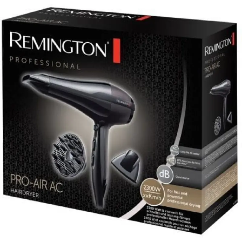 Secador Remington Pro-Air AC/ 2300W/ Iónico/ Negro Secador Remington Pro-Air AC/ 2300W/ Iónico/ Negro