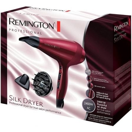 Secador Remington Silk Dryer AC9096/ 2400W/ Iónico/ Rojo Secador Remington Silk Dryer AC9096/ 2400W/ Iónico/ Rojo