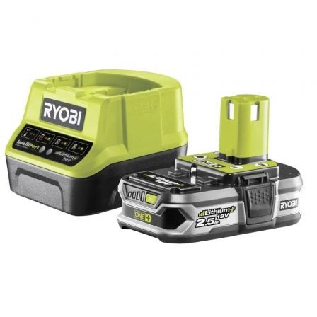 Cargador + Batería de litio Ryobi ONE+ RC18120-125/ 18V 2,0Ah Cargador + Batería de litio Ryobi ONE+ RC18120-125/ 18V 2,0Ah