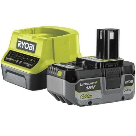 Cargador + Batería de litio Ryobi ONE+ RC18120-140X/ 18V 4,0Ah Cargador + Batería de litio Ryobi ONE+ RC18120-140X/ 18V 4,0Ah