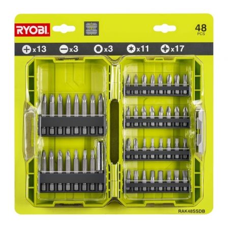 Estuche de 48 Puntas para Atornillar Ryobi RAK48SSD Estuche de 48 Puntas para Atornillar Ryobi RAK48SSD