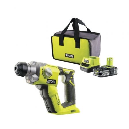 Martillo Percutor Sin Cable Ryobi ONE+ R18SDS-125S/ 1 Batería 18V 2.5 Ah/ Cargador 2.0 A/ Bolsa de Transporte Martillo Percutor Sin Cable Ryobi ONE+ R18SDS-125S/ 1 Batería 18V 2.5 Ah/ Cargador 2.0 A/ Bolsa de Transporte
