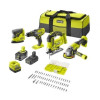 Pack Taladro + Amoladora + Sierra de calar + Lijadora Ryobi ONE+ R18CK4F-252S/ 2 baterías 18V 5,0 y 2,0 Ah/ Cargador 2,0 A/ Bolsa de Transporte Pack Taladro + Amoladora + Sierra de calar + Lijadora Ryobi ONE+ R18CK4F-252S/ 2 baterías 18V 5,0 y 2,0 Ah/ Cargador 2,0 A/ Bolsa de Transporte