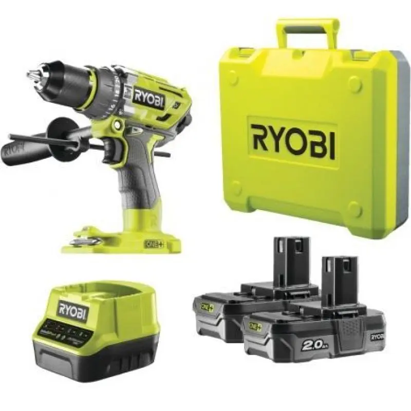 Taladro-Atornillador Sin Cable Ryobi ONE+ R18PD7-220B/ 2 baterías 18V 2,0 Ah/ Cargador 2,0 A/ Bolsa de Transporte Taladro-Atornillador Sin Cable Ryobi ONE+ R18PD7-220B/ 2 baterías 18V 2,0 Ah/ Cargador 2,0 A/ Bolsa de Transporte