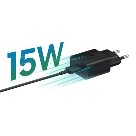 Cargador de Pared Samsung EP-T1510XBEGEU/ 1xUSB Tipo-C + Cable USB Tipo-C/ 15W Cargador de Pared Samsung EP-T1510XBEGEU/ 1xUSB Tipo-C + Cable USB Tipo-C/ 15W
