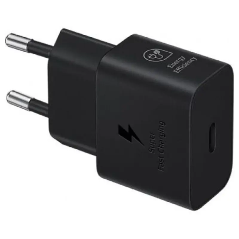 Cargador de Pared Samsung EP-T2510NBEGEU/ 1xUSB Tipo-C/ 25W Cargador de Pared Samsung EP-T2510NBEGEU/ 1xUSB Tipo-C/ 25W