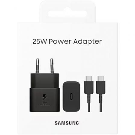 Cargador de Pared Samsung EP-T2510XBEGEU/ 1xUSB Tipo-C + Cable USB Tipo-C/ 25W Cargador de Pared Samsung EP-T2510XBEGEU/ 1xUSB Tipo-C + Cable USB Tipo-C/ 25W