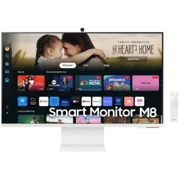 Smart Monitor Samsung M8 S32DM801UU 32'/ 4K/ Smart TV/ Webcam/ Multimedia/ Regulable en altura/ Blanco Smart Monitor Samsung M8 S32DM801UU 32'/ 4K/ Smart TV/ Webcam/ Multimedia/ Regulable en altura/ Blanco