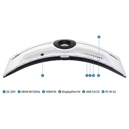 Monitor Gaming Ultrapanorámico Curvo Samsung Odyssey Neo G9 S57CG952NU 57'/ Dual UHD/ 1ms/ 240Hz/ VA/ Regulable en altura/ Blanco Monitor Gaming Ultrapanorámico Curvo Samsung Odyssey Neo G9 S57CG952NU 57'/ Dual UHD/ 1ms/ 240Hz/ VA/ Regulable en altura/ Blanco