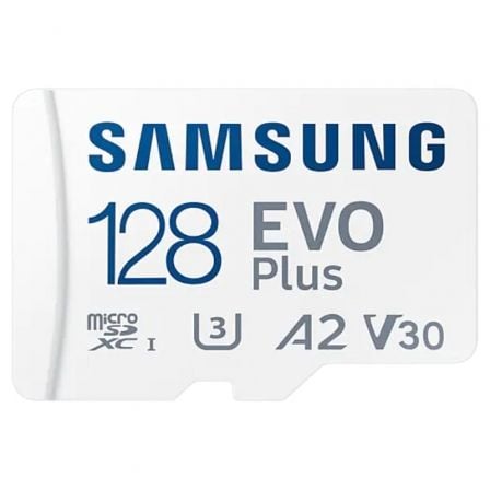 Tarjeta de Memoria Samsung EVO Plus 2023 128GB microSD XC con Adaptador/ Clase 10/ 160MBs Tarjeta de Memoria Samsung EVO Plus 2023 128GB microSD XC con Adaptador/ Clase 10/ 160MBs