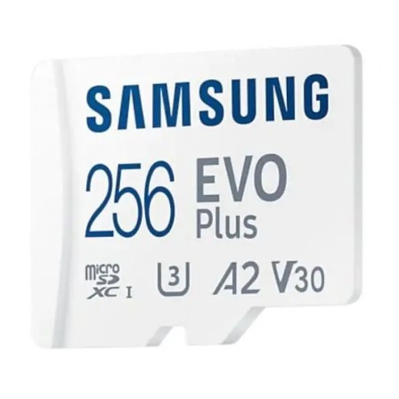 Tarjeta de Memoria Samsung EVO Plus 2023 256GB microSD XC con Adaptador/ Clase 10/ 160MBs Tarjeta de Memoria Samsung EVO Plus 2023 256GB microSD XC con Adaptador/ Clase 10/ 160MBs