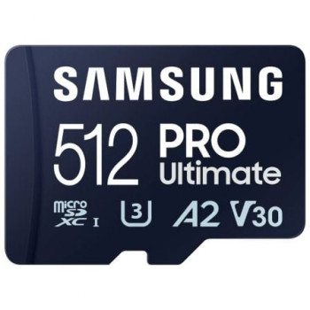 Tarjeta de Memoria Samsung Pro Ultimate 512GB microSD XC con Adaptador/ Clase 10/ 200MBs Tarjeta de Memoria Samsung Pro Ultimate 512GB microSD XC con Adaptador/ Clase 10/ 200MBs