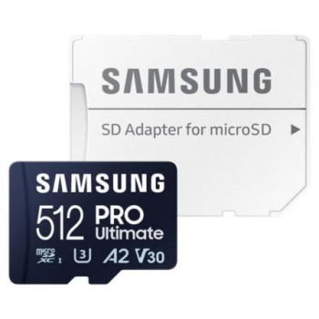 Tarjeta de Memoria Samsung Pro Ultimate 512GB microSD XC con Adaptador/ Clase 10/ 200MBs Tarjeta de Memoria Samsung Pro Ultimate 512GB microSD XC con Adaptador/ Clase 10/ 200MBs