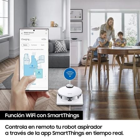 Robot Aspirador Samsung Jet Bot/ Autonomía 1.5h/ control por WiFi/ Blanco Robot Aspirador Samsung Jet Bot/ Autonomía 1.5h/ control por WiFi/ Blanco