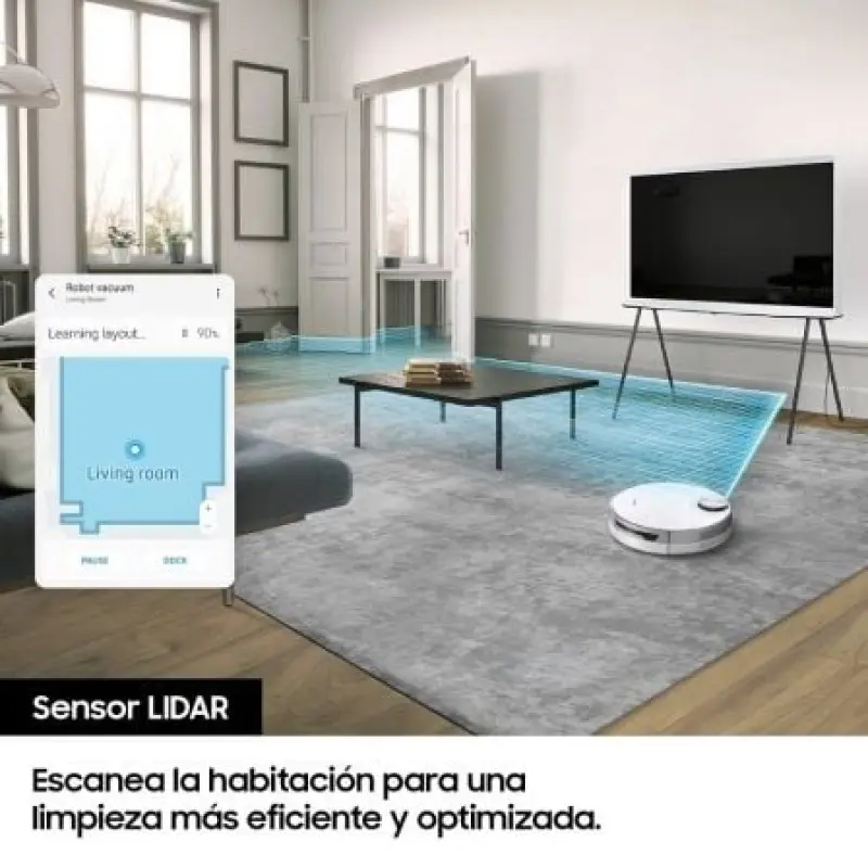 Robot Aspirador Samsung Jet Bot/ Autonomía 1.5h/ control por WiFi/ Blanco Robot Aspirador Samsung Jet Bot/ Autonomía 1.5h/ control por WiFi/ Blanco