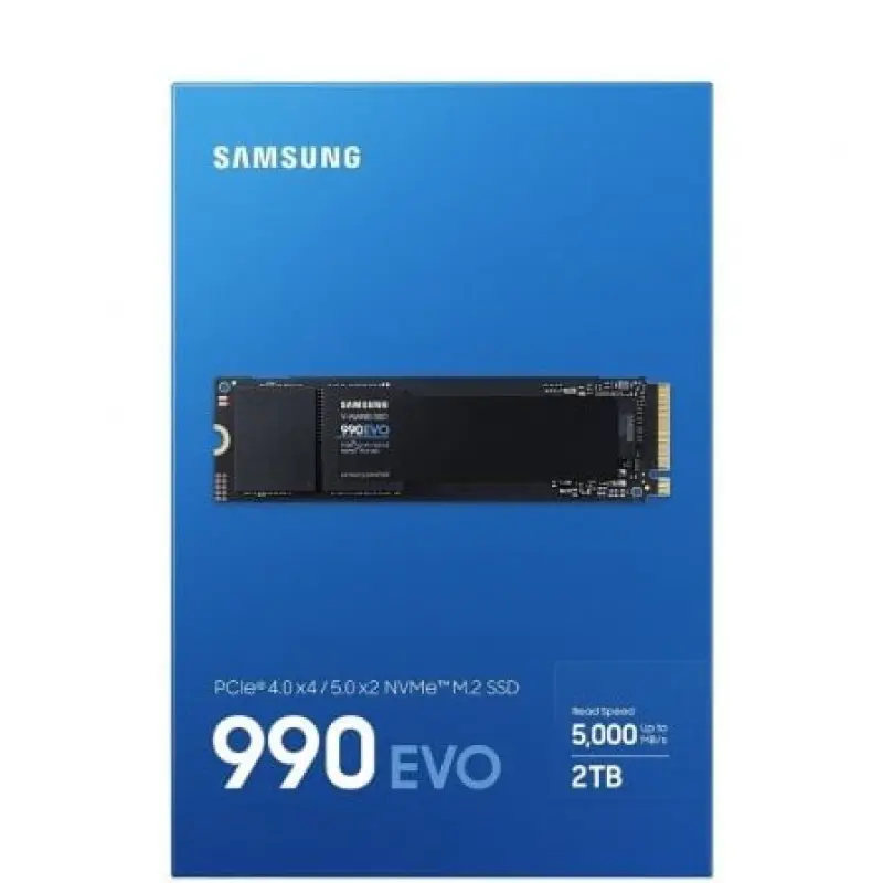 Disco SSD Samsung 990 EVO 2TB/ M.2 2280 PCIe 5.0/ Compatible con PS5 y PC/ Full Capacity Disco SSD Samsung 990 EVO 2TB/ M.2 2280 PCIe 5.0/ Compatible con PS5 y PC/ Full Capacity