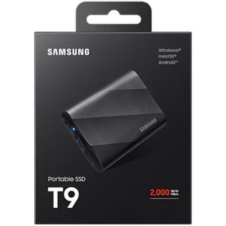Disco Externo SSD Samsung Portable T9 1TB/ USB 3.2/ Negro Disco Externo SSD Samsung Portable T9 1TB/ USB 3.2/ Negro