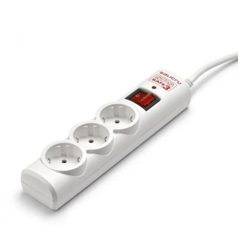 Regleta con interruptor Salicru SPS SAFE 3/ 3 Tomas de corriente/ Cable 1.5m/ Blanca Regleta con interruptor Salicru SPS SAFE 3/ 3 Tomas de corriente/ Cable 1.5m/ Blanca