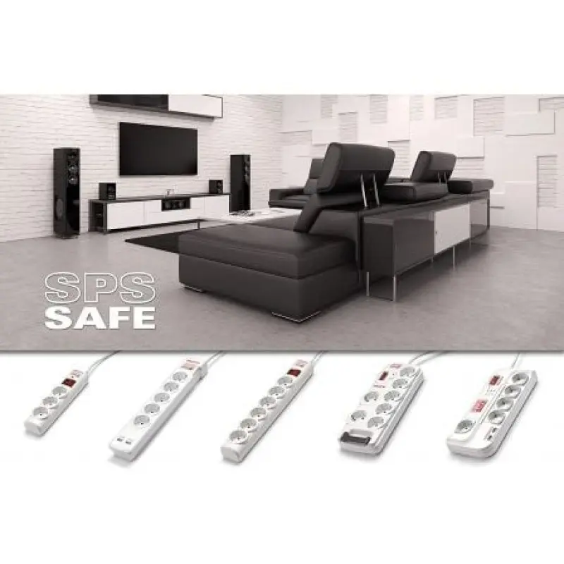 Regleta con interruptor Salicru SPS SAFE 3/ 3 Tomas de corriente/ Cable 1.5m/ Blanca Regleta con interruptor Salicru SPS SAFE 3/ 3 Tomas de corriente/ Cable 1.5m/ Blanca