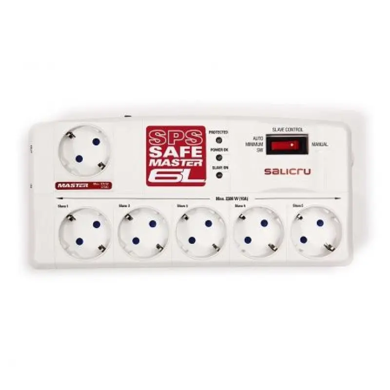 Regleta con interruptor Salicru SAFE MASTER/ 5 Tomas de corriente/ 1 Master/ 2 USB/ Cable 1.8m/ Blanca Regleta con interruptor Salicru SAFE MASTER/ 5 Tomas de corriente/ 1 Master/ 2 USB/ Cable 1.8m/ Blanca
