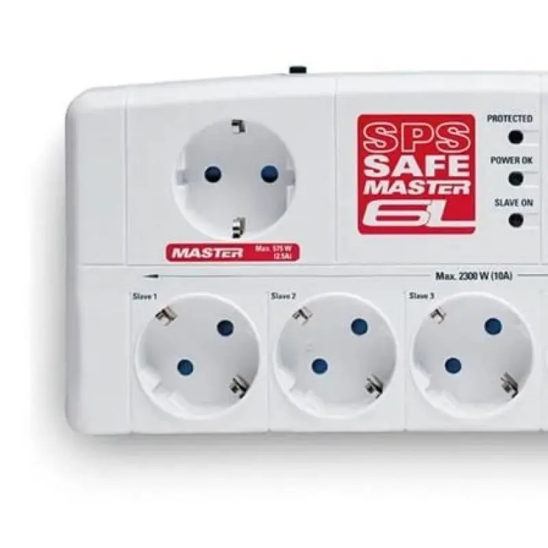 Regleta con interruptor Salicru SAFE MASTER/ 5 Tomas de corriente/ 1 Master/ 2 USB/ Cable 1.8m/ Blanca Regleta con interruptor Salicru SAFE MASTER/ 5 Tomas de corriente/ 1 Master/ 2 USB/ Cable 1.8m/ Blanca