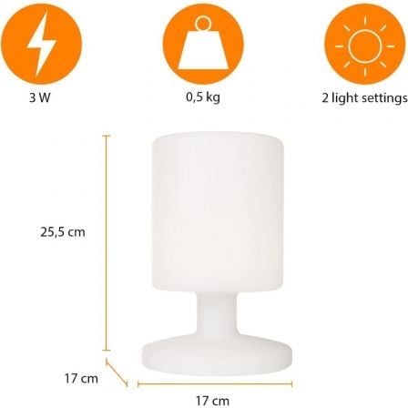 Lámpara de Mesa Smartwares 5000.472/ 4.7W/ Blanca Lámpara de Mesa Smartwares 5000.472/ 4.7W/ Blanca