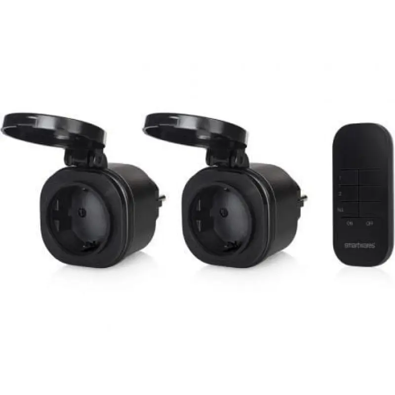 Set de Mini Enchufes para Exterior Smartwares SH4-99653/ Negros Set de Mini Enchufes para Exterior Smartwares SH4-99653/ Negros