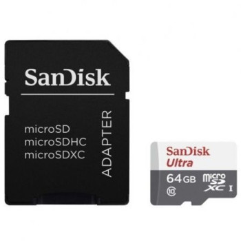 Tarjeta de Memoria SanDisk Ultra 64GB microSD XC con Adaptador/ Clase 10/ 100MB/s Tarjeta de Memoria SanDisk Ultra 64GB microSD XC con Adaptador/ Clase 10/ 100MB/s