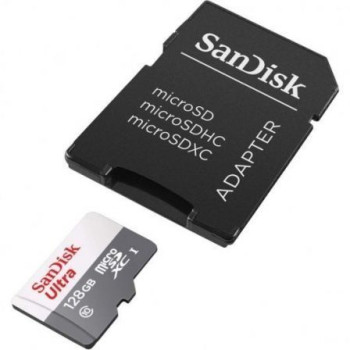 Tarjeta de Memoria SanDisk Ultra 128GB microSD XC con Adaptador/ Clase 10/ 80MB/s Tarjeta de Memoria SanDisk Ultra 128GB microSD XC con Adaptador/ Clase 10/ 80MB/s