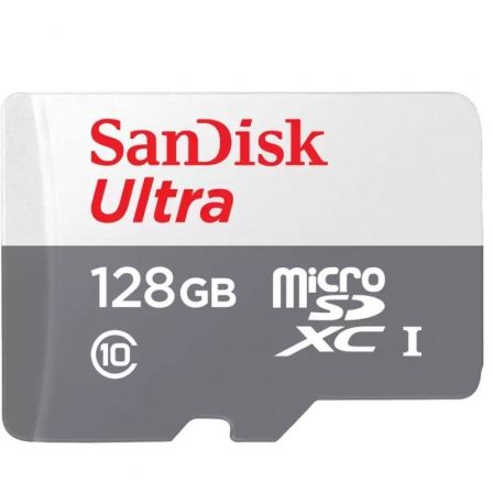 Tarjeta de Memoria SanDisk Ultra 128GB microSD XC con Adaptador/ Clase 10/ 80MB/s Tarjeta de Memoria SanDisk Ultra 128GB microSD XC con Adaptador/ Clase 10/ 80MB/s