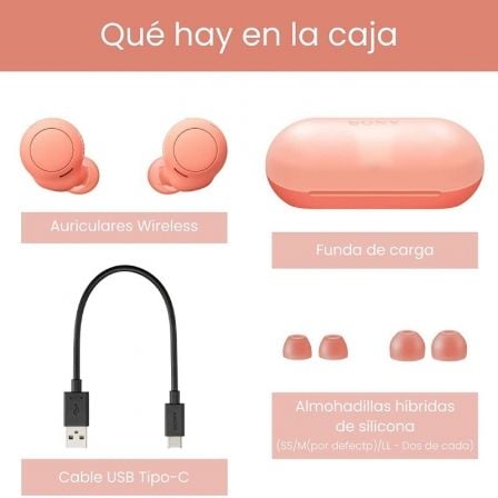 Auriculares Bluetooth Sony WF-C500 con estuche de carga/ Autonomía 5h/ Naranjas Auriculares Bluetooth Sony WF-C500 con estuche de carga/ Autonomía 5h/ Naranjas