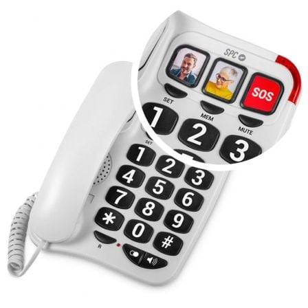 Teléfono SPC Confort Numbers 2/ Blanco Teléfono SPC Confort Numbers 2/ Blanco