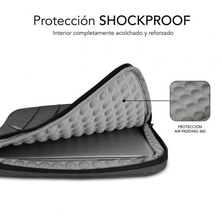 Funda Subblim Air Padding 360 Sleeve para Portátiles hasta 14'/ Gris Oscuro Funda Subblim Air Padding 360 Sleeve para Portátiles hasta 14'/ Gris Oscuro